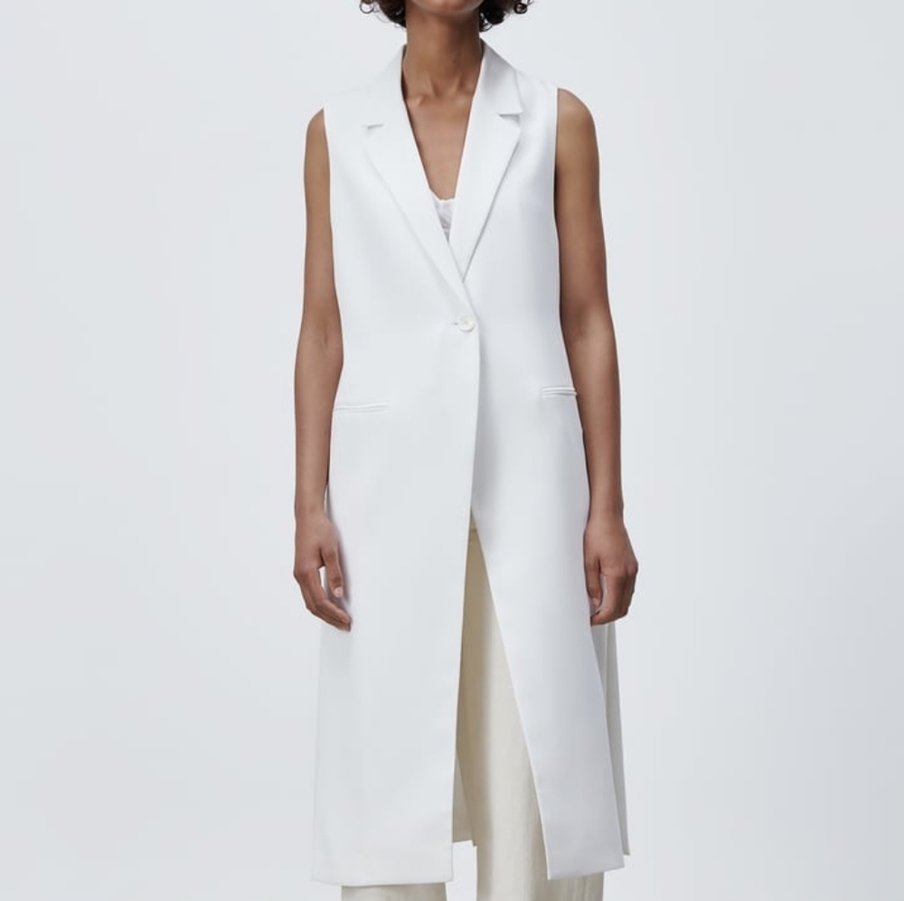 Zara Long Double Breasted Waistcoat